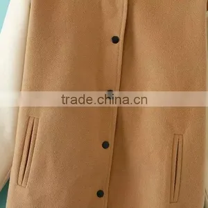 Women Loose Wool Color Matching Baseball Uniform Coats Cheap Clothes Watercolor Crochet College Sports Jackets Wholesale thumbnail-4