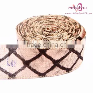 2.5 Inch Jute Ribbon Custom Printed Jute Ribbon Christmas Ribbon thumbnail-6