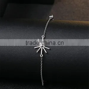 New Design 925 Sterling Silver Sunflower Charms Bracelet for Women thumbnail-1
