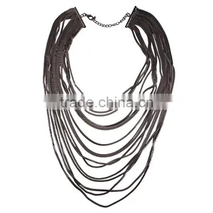 2016 Europe and the United States the New Multilayer Long Thin Chain Necklace thumbnail-5