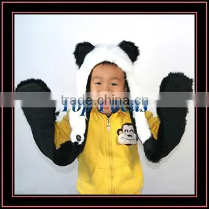 HIGH QUALITY FLUFFY FAUX FUR ANIMAL HOOD BABY HATS PANDA thumbnail-1