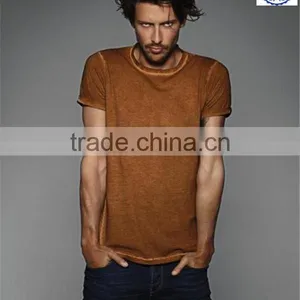 Custom Mens 100% Cotton Stone Washed Blank T-shirts thumbnail-1