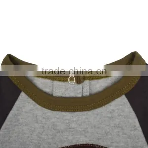 Cute Rugby Applique Boy's Romper Jumpsuits Organic Knit Baby Romper thumbnail-3