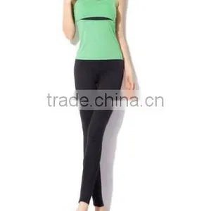 Woman Aerobics Pant Suit Yoga Shirts Body Building Clothing(Green) thumbnail-1