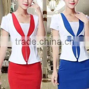 Custom Workwear Apparel Designer Short Skirts Cheap Work Uniforms for Service Lines thumbnail-6