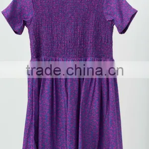 SMOCKING PURPLE COLOUR DRESS thumbnail-1