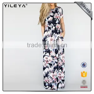 Custom Made Women Summer Floral One Piece Long Dress ,women Floral Maxi Dress Beach thumbnail-2