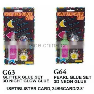G63 GLITTER GLUE SET 3D NIGHT GLOW GLUE ; G64 PEARL CLUE SET 3D NEON GLUE thumbnail-1