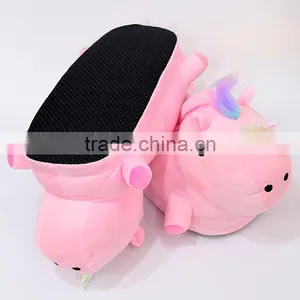Cute Designs Unicorn Anime Luminous Pink Plush Slipper 28CM thumbnail-2