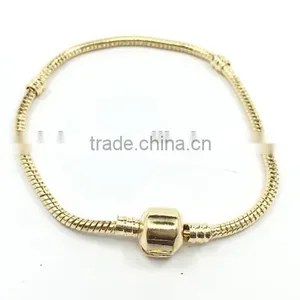 2016 Latest Gold Starter Charm Bracelet Barrel Snap Clasp Chain,Fashion Charms Snake Chain Alloy Beads Fit European Bracelet DIY thumbnail-3
