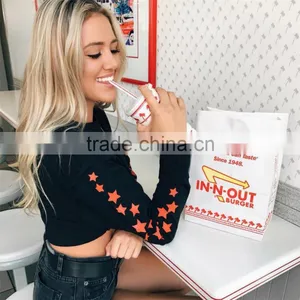 B40999A 2017 Autumn Fashion Crop Tops Women Short Star Sweatshirt thumbnail-4
