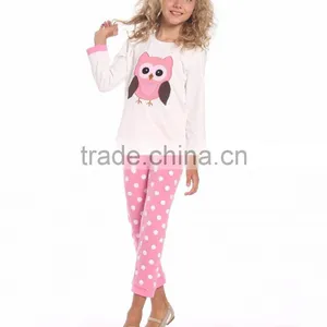 Long Sleeve Girls Pajamas 100% Cotton Cheap Children Sets thumbnail-1