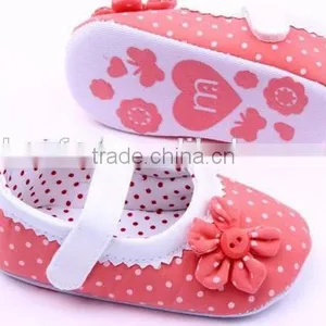 Spring&Autumn Polka Dot Flower Soft Sole Infant Baby Shoes thumbnail-2