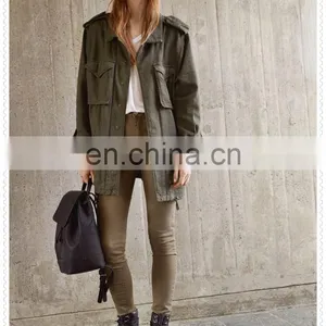 New Style High Quality Long Sleeve Womens Military Jacket Wholesale thumbnail-4