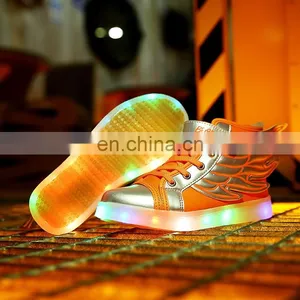 Wholesale Hot Led Light up Kids Shoes Children Kids Led Shoes USB Rechargeable LED Luminous Light Shoes Sneakers for Kids thumbnail-2
