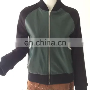 Womens Sheep Leather Punching Jacket With Pontie Sleeve thumbnail-5