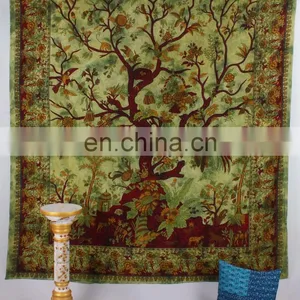 New Queen Tree Of Life Mandala Hippie Wall Hanging, Indian Bohemian Tapestry, Gypsy Bed Cover, Wall Hanging, Handmade Bed Sheet thumbnail-1