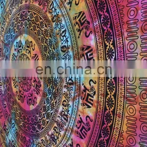 Indian Elephant Tie Die Mandala Decor Cotton Handmade Hippy Queen Wall Hanging, Tapestry, Decorative Bedspread Throw thumbnail-2