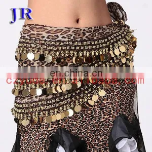 Chiffon Leopard Sequins and Coin Belly Dance Hip Belt for Women Y-2022# thumbnail-3