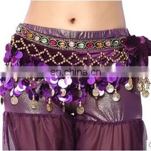 Egyptian Style Sequins Shiny Women Belly Dance Hip Scarf Belts Y-2041# thumbnail-4