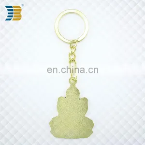 3D Indian Lady Custom Painted Gold Plating Keychain thumbnail-4