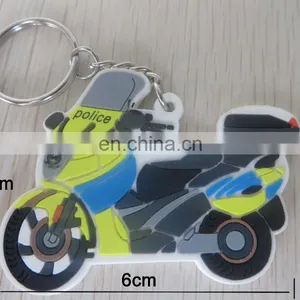 High Quality 3d Raised Logo Mini Moto Shaped Pvc Keychain thumbnail-2
