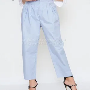 Ruffled Waist Ankle Casual Pants thumbnail-5