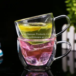 OEM ODM Hot Sale Amazon Gift Double Wall Glass Coffee Cup With Handle thumbnail-4