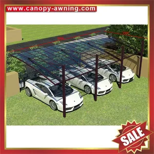 Outdoor Villa Sunshade Rain Aluminium Aluminum Alloy Metal PC Polycarbonate Parking Carport Car Port Shelter Canopy Awning Cover thumbnail-2