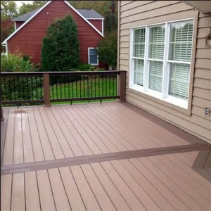 3D Deep Embossing WPC Decking Outdoor Or Flooring Kempas Decking thumbnail-4