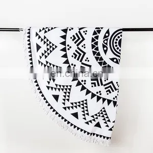 Factory Price Promotional Digital Printed Custom Logo Sublimation 80% Polyester 20% Polyamide Microfiber Beach Towel thumbnail-3