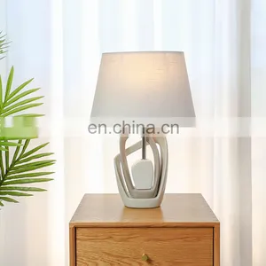 Top Sale Beige Porcelain Base Cloth Lampshade Home Decor Hotel Table Lamps for Indoor thumbnail-4