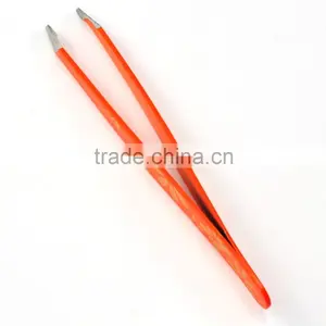 Chinese Style Steel Tweezers With High Quality and Slanted Tip Tweezers thumbnail-1
