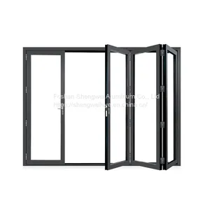 Gouble Glass Patio Accordion Aluminum Alloy Frame Folding Door With Insect Screen thumbnail-2