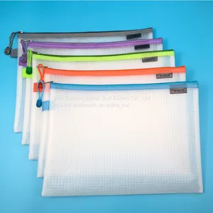 Waterproof A4 A5 A6 Transparent Mesh Zipper Bag is Thick and Soft Without Deformation thumbnail-2