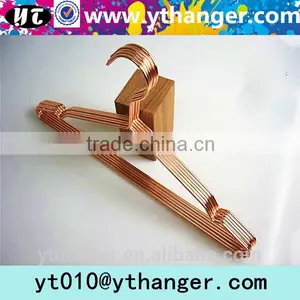 YY471high Quality Red Copper Metal Clothes Hanger Gold Wire Metal Hanger for Shirt thumbnail-1