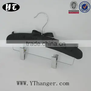 SS24 Foams Skirt Hanger Black Satin Hanger With Clips thumbnail-1