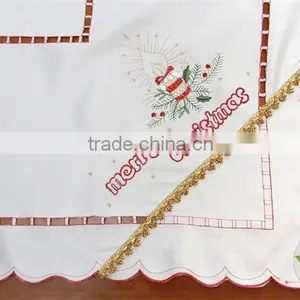 Golden Ribbon Embroidery White Christmas Wholesale Fabric for Tablecloth Lmzc1002(1) thumbnail-2