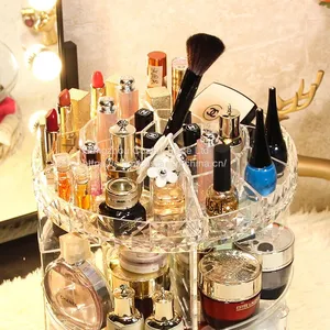 360-Degree Rotating Clear Makeup Organizer Makeup Cosmetic Storage- SMALL thumbnail-5