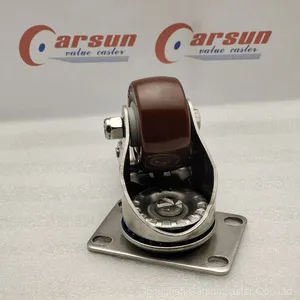 Medium Duty Stainless Steel Casters SS304 Stainless Steel 2.5/3/3.5/4/5/6 Inch PU/PA/TPR/PP Industrial Caster Wheels thumbnail-4