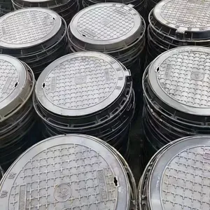 Custom-Sized or Logo D400 Heavy-Duty Roadway Ductile Cast Iron Manhole Cover Black Round & Rectangles Parking Safety thumbnail-3