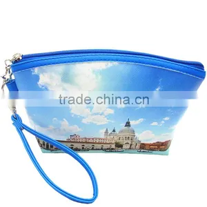 Wholesale Promotional Travel Wash Handbag Scenery Style Cosmetic Bag Makeup Bags thumbnail-1