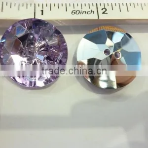 LIGHT PURPLE COLOR BUTTONS IN ACRYLIC STONE WITH SILVER PLATED BACKING, 27MM SA-2985 thumbnail-1