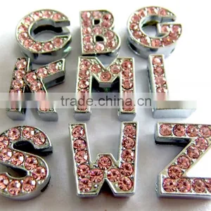 DIY 10 mm Light Pin Rhinestone Slide Letters for 10 MM Strap .color Stone Letter thumbnail-1