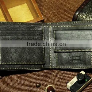 Hot Sell Men's Brown Rugged Canvas & Genuine Leather Bifold Bill Fold Wallet Bag thumbnail-5
