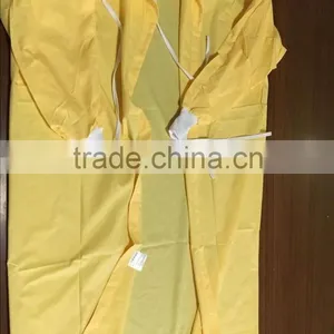 Disposable Yellow Isolation Gown With Knitted Cuff thumbnail-2