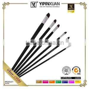6Pcs Wood Handle Filbert Shape Nylon Hair Watercolor Painting Artist Paint Brush Pen Set thumbnail-1