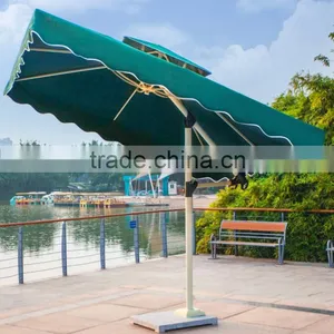 Large Windproof Green Red Beige Round Square Bali Tilt Mechanism Customized Outdoor Patio Garden Beach Umbrella With Marble Base Quality Choice thumbnail-1