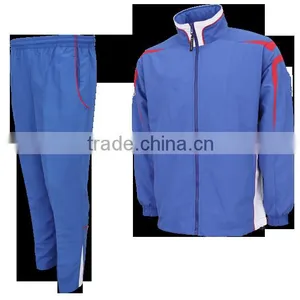 Tracksuit Made of 100% Polyester Micro Fiber Royal Blue With Red and White Panels thumbnail-1