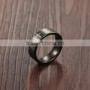 Fashion Jewelry Manufacturer China Cross Prayer Tungsten Carbide Ring thumbnail-4